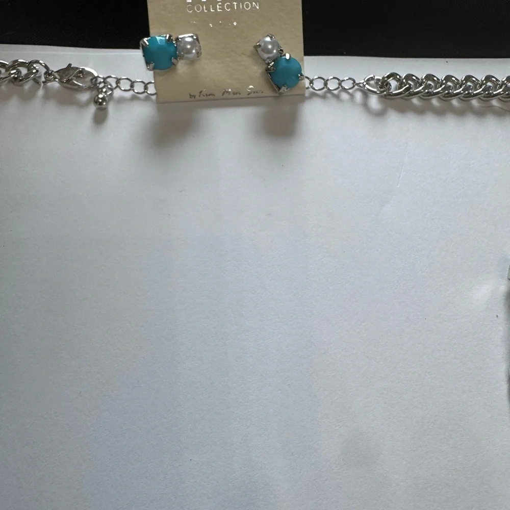 Silver and Blue Statement Necklace and Earrings
0504 - Picture 2 of 3